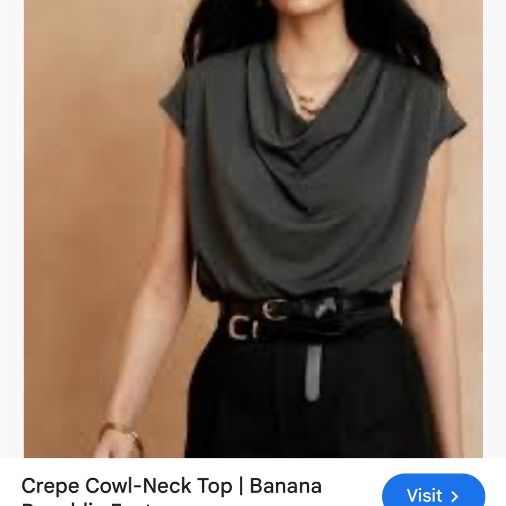 Banana Republic Factory Dark Gray Cowl-Neck Sweater